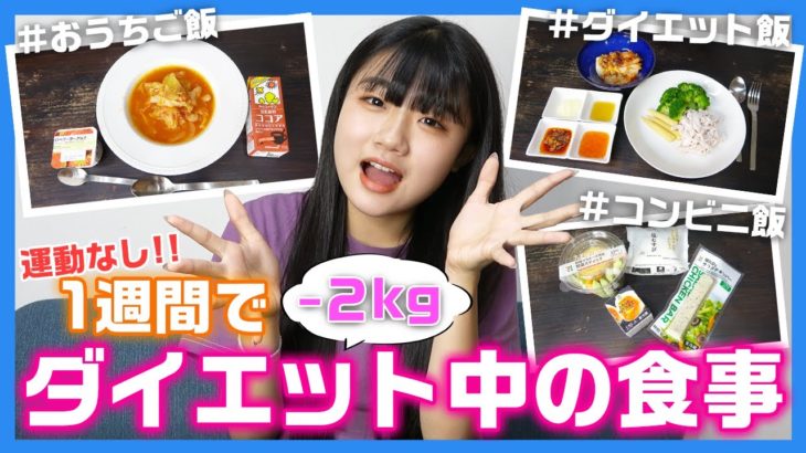 【ダイエット】1週間で2キロ痩せた1日の食生活を公開！【ダイエット中の食事】