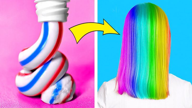 斬新なメイクのライフハックとヘアスタイルと美容のガジェット