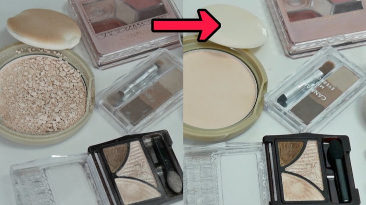 【家にあるもので】雑菌やばいメイクツールを全部掃除した！割れたコスメの治し方・出なくなったアイラインの復旧・メイクブラシ・パフ・アイシャドウの復旧方法！