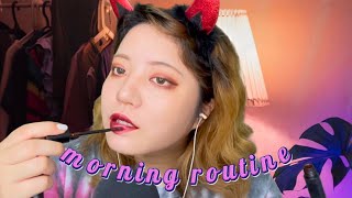 【ASMR】ギャル悪魔ちゃんのモーニングルーティン｜ロールプレイ,ささやき声,メイク動画