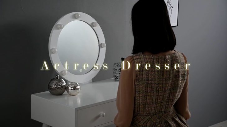 LEDライト付 女優ドレッサー　|　品番：MD-6575