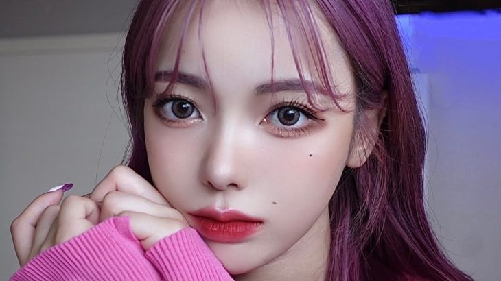 ［毎日メイク］パープルが主役の夏メイク💜髪色を変えた私のdaily makeup🍒