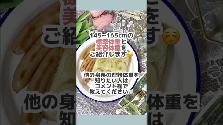【ダイエット情報】身長別目標体重一覧 #ダイエット #shorts