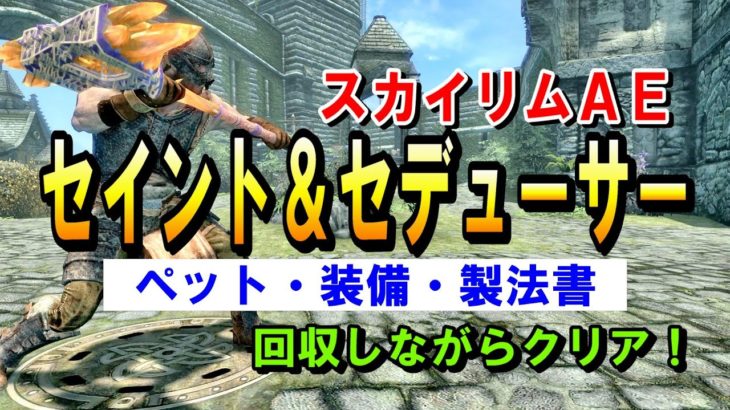 スカイリムAE 【セイント&セデューサー】装備やペットや製法書を回収しつつクリアする！