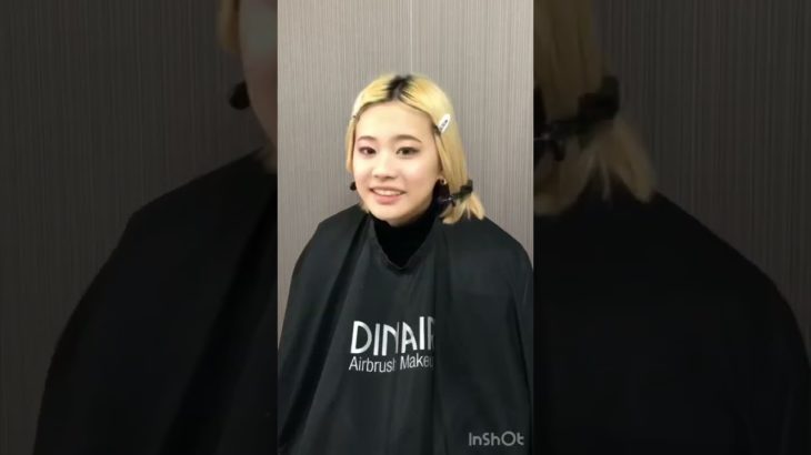 DINAIRエアブラシメイクを初体験 #shorts #エアブラシ #メイク体験