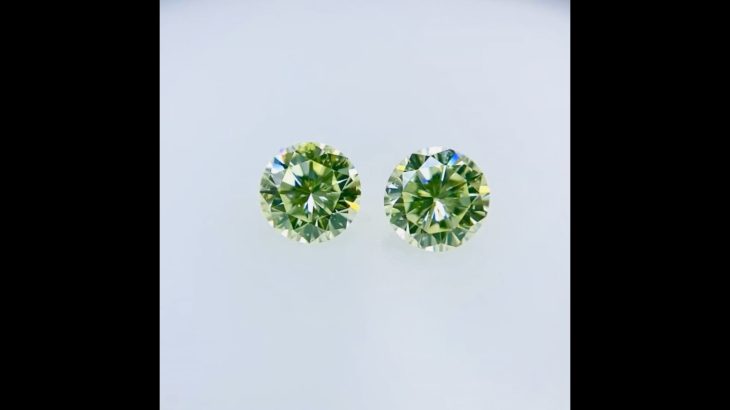 FANCY LIGHT YELLOW GREEN セット石！0.200ct/0.187ct RD/RT1883/CGL