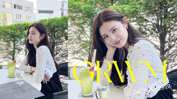 【GRWM】韓国旅行で映えるツヤ肌垢抜けメイク☺️💕海外旅行で初めて?支度の様子撮れた笑✌️