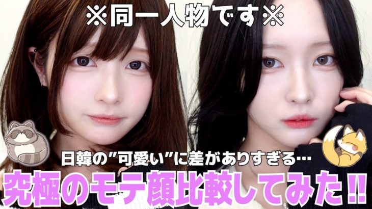 【日韓モテ顔】どんな男も沼らせる…たぬき顔・きつね顔を両方メイクして徹底比較してみた🔥あなたはどっち派？