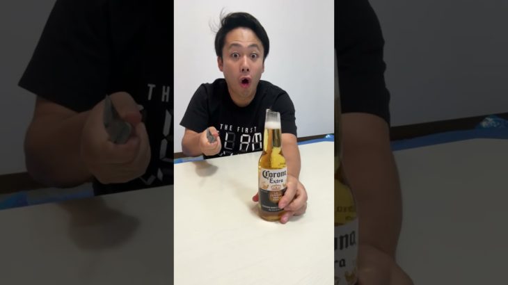 【栓抜き】ビンの先端をナイフだけで開けろ！！ #shorts