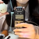 【ASMR】高校生がメイクブラシとパフでマイクブラッシングやってみた！【囁き声】