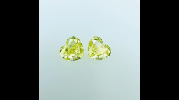 FANCY INTENSE YELLOW 0.094ct＆0.110ct/HS/RT2187/CGL