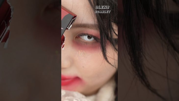 ハロウィンメイク🎃にぴったりのカラコン”スカーレッド” , Halloween makeup , ゾンビメイク