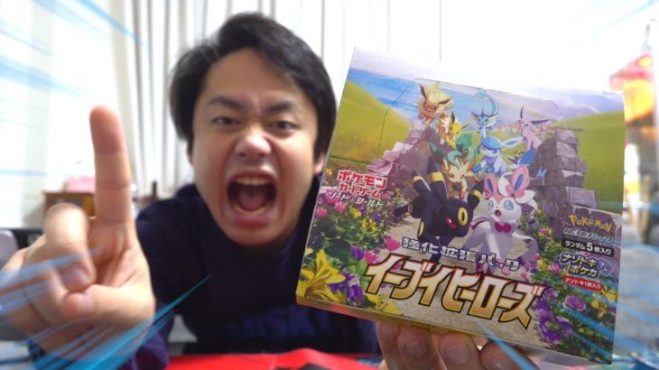 【第１回】１ヶ月に毎週１回イーブイヒーローズ１箱開封したらブラッキーVMAXのSA引けるだろ！？