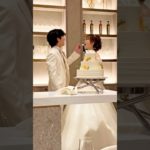 ダイエットを終えて半年ぶりの甘いもの🍰人生で一番幸せなひとくち🥄#結婚式 #ファーストバイト#ウェディングドレス