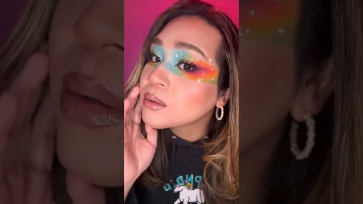 🌈💕レインボーメイク💕🌈 #rainbowmakeup #makeuptutorial #partymakeup