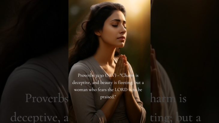 Proverbs 31:30 (NIV) – “Charm is deceptive, and beauty is fleeting; but a woman who fears the