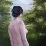 緑の木の下で温泉の旅#ビューティ#温泉#美少女#人體 #油絵