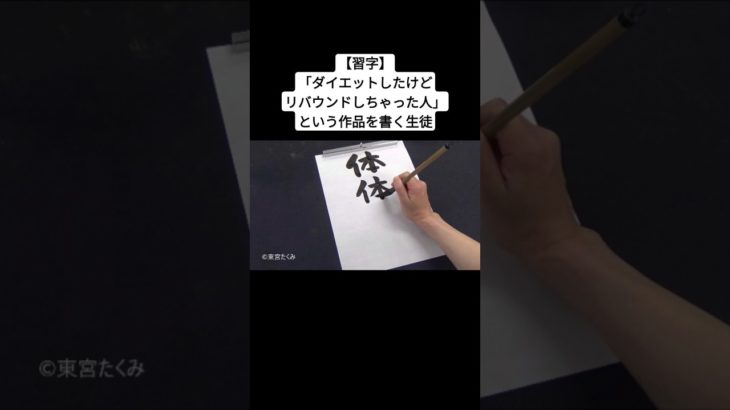 【習字】「ダイエットしたけどリバウンドしちゃった人」という作品を書く生徒