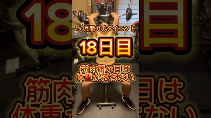 1ヶ月間ガチダイエット　18日目筋肉痛の日は体重が落ちないついに18日目、今月まだまだ頑張ります！！いつもありがとうございます✨#ダイエット記録 #ダイエット