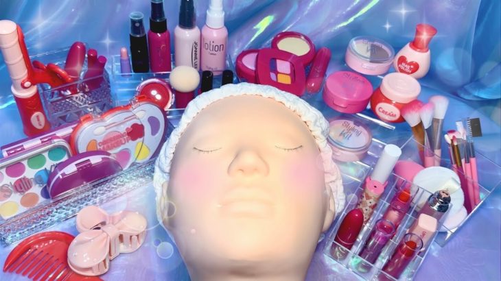 【ASMR】手早く10分でスキンケアとメイク【おもちゃのコスメ】💄Fast&fake make up in 10min.