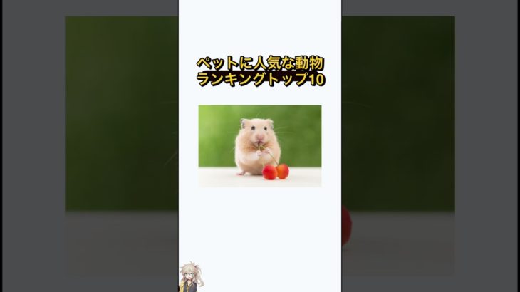 ペットに人気な動物ランキングトップ10 #春日部つむぎ #雑学 #voicevox #ランキング #ペット #動物