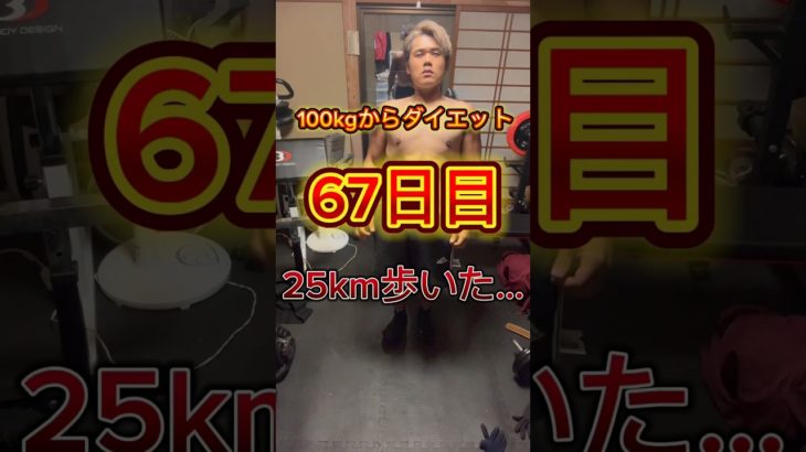 100kgからダイエット 67日目255km歩いたらやばかった#ダイエット #ダイエット記録 #diet