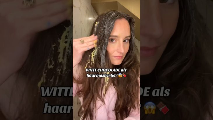 WITTE CHOCOLADE haarmaskertje😱 zou jij dit proberen? #chocolade #chocolate #homemade #beauty