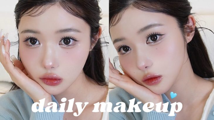 最近なんかかわいいねって好評のデイリーメイク✨🩵daily makeup