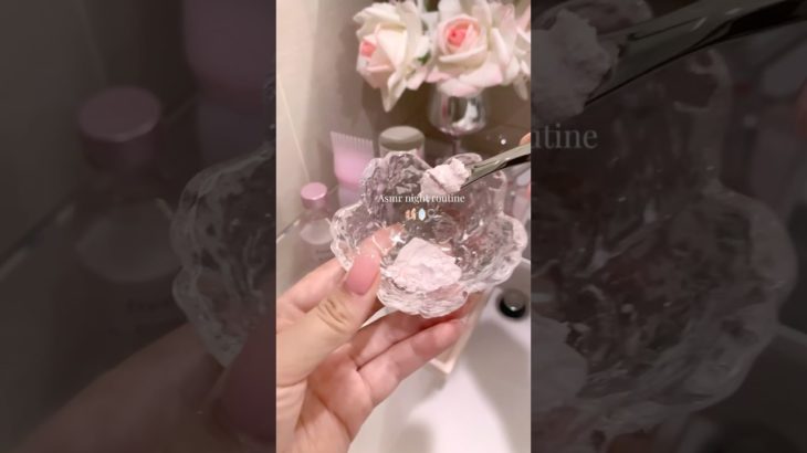 Asmr night routine🫧🐇🎀 #thatgirl #asmr #asmrskincare #selfcare #skincare #beauty #aesthetic
