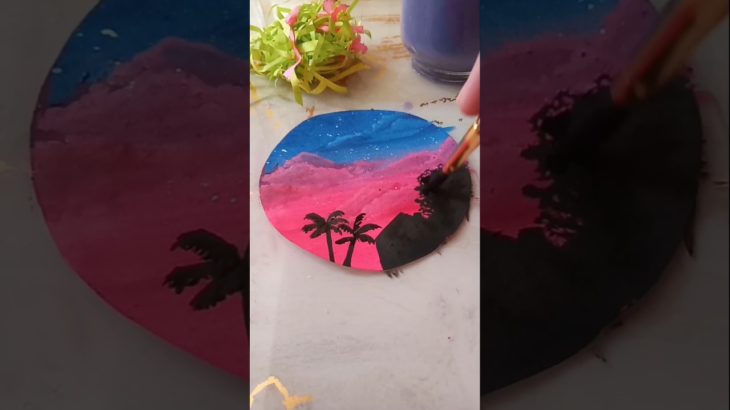 Beauty of night✨landscape ✨#anesthetic #beautiful #satisfy #shortsviral #guoache #guoachepallet #art