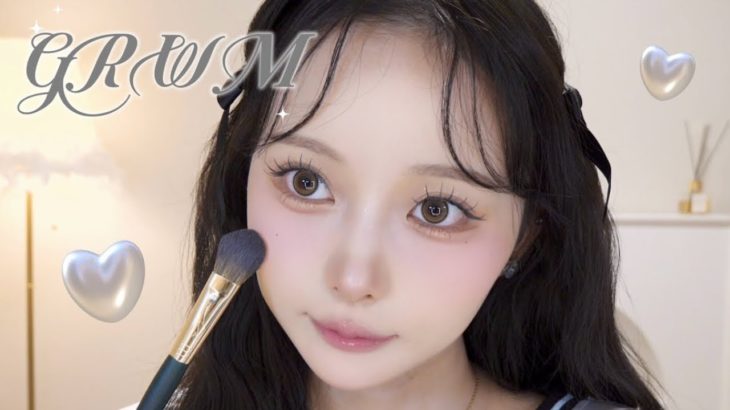 【grwm】デートメイクするから一緒に準備しよう꒰ᐡ֊ ‧̫ ֊ᐡ꒱ ピンクブラウンメイク🤎⟡.·