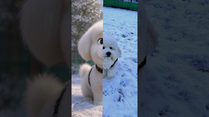 AIでペットをキャラクターに変身させてみた#ビションフリーゼ #youtubeshorts #ディズニー #可愛い