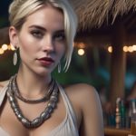 Exquisite Pale Blonde Platinum Beauty with an AI Chic Vibe