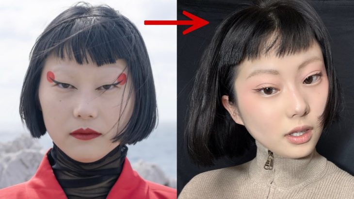 【一重】現代メイクのはずが大正ロマン系のメイクに