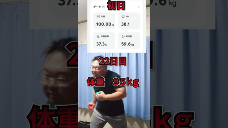 100キロデブが夏までに痩せる 22日目 #ダイエット #ダイエット記録 #フィットボクシング