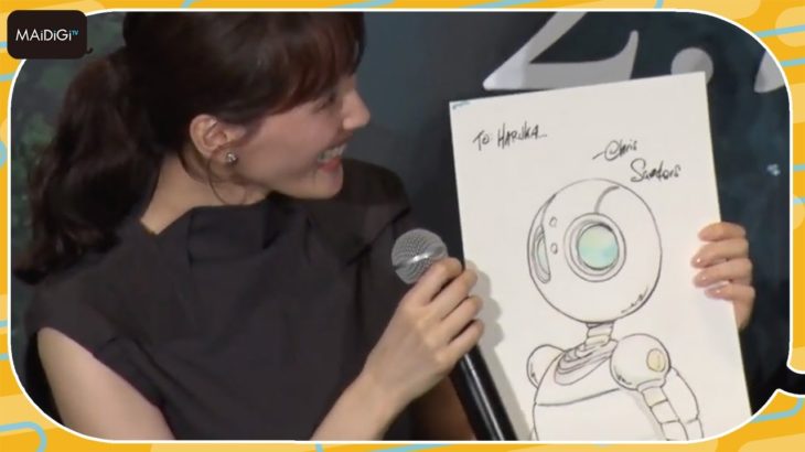 綾瀬はるか「ビューティフォー！」連発　監督の手書きイラストに感激　 映画「野生の島のロズ」日本語吹き替え版完成披露舞台あいさつ