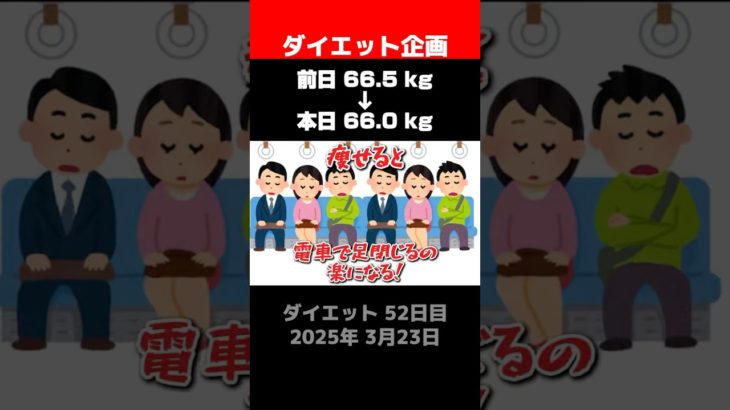 【ダイエット52日目】痩せると足閉じるの楽になる！ #ダイエット #リバウンド #電車