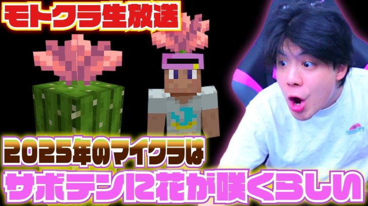 【モトクラ生放送】みんな見て‼️‼️最新アップデートでサボテンに花が咲くってよ‼️‼️【Minecraft】