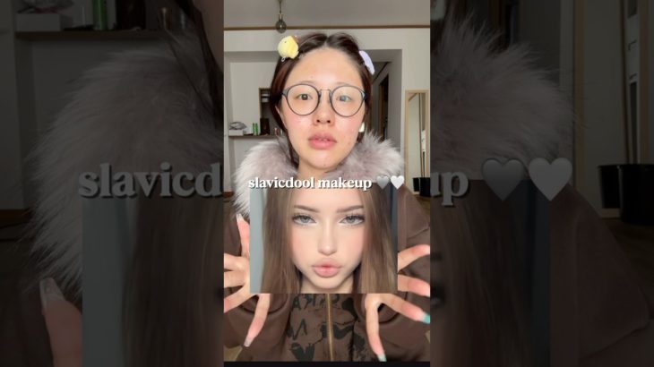 日本人が海外メイクに挑戦‼️ #おすすめ #メイク #一重メイク #一重 #変身 #ビフォーアフター #makeup #slavic #slavicdoll #海外メイク
