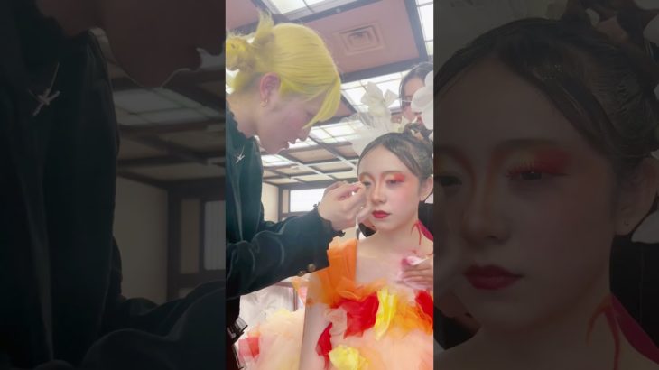 ショーモデルのメイクオフ#shorts #美容専門学校 #美容学生