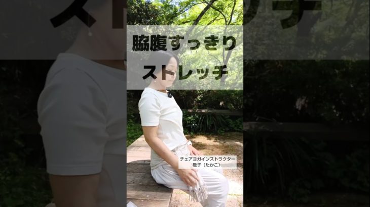 オフィスでおうちでかんたんストレッチ#脇腹すっきり#ダイエット#姿勢改善#疲労回復#チェアヨガ#ヨガ#登戸#生田緑地
