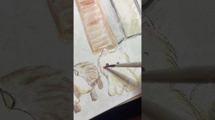 愛犬とオソロコーデ🫶 #ペット  #イラストメイキング #水彩  #ちいかわ