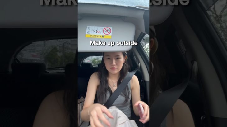 時間なさ過ぎて外でメイク　#makeup #grwm #subwaymakeup #fyp