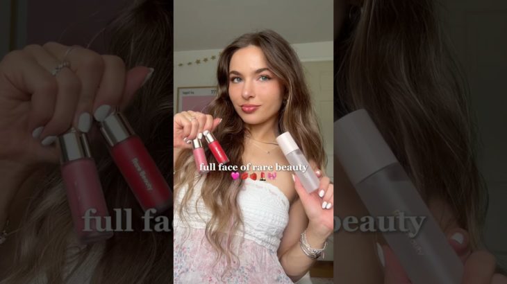 doing my makeup using ONLY rare beauty products.. 💋 ​⁠@RareBeauty #rarebeauty #makeup #shorts
