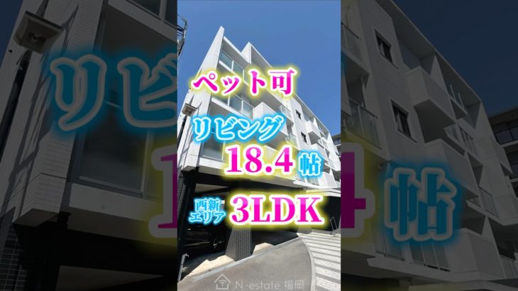 ペット可‼️リビングが18.4帖の3LDKマンション🤩お問い合わせは【ＨＰ】https://fukuoka-online-fudousan.com/
