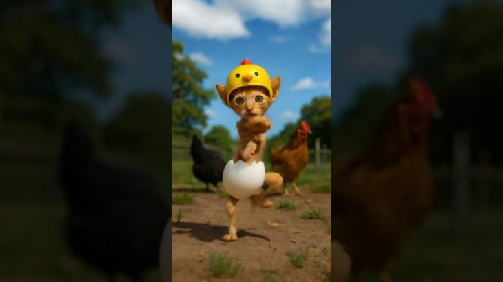 Chick Helmet Cat Dancing #猫ダンス #ペットダンス #ひよこ #catdanc #petdance