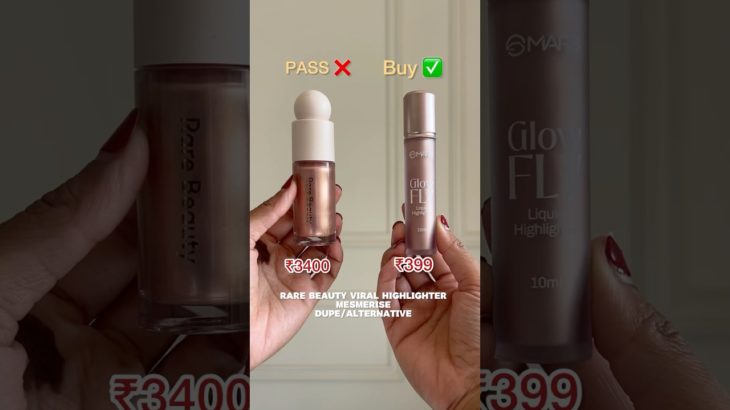 Rare beauty liquid highlighter, Mesmerise dupe from Mars Glowfly liquid highlighter, Winged Rose