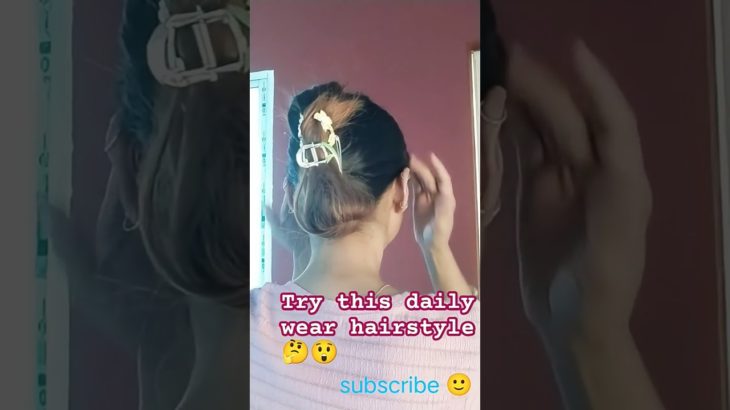 try this easy bun hairstyle ❤️ #youtubeshorts #hairstyle #ytshorts #shorts #beauty
