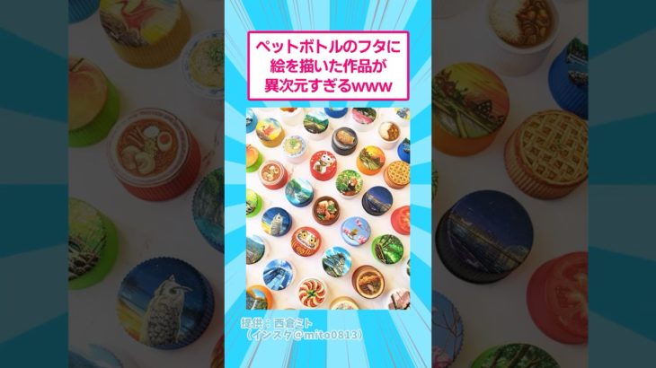 ペットボトルのフタに絵を描いた作品が異次元すぎるwww #おもしろ #アート