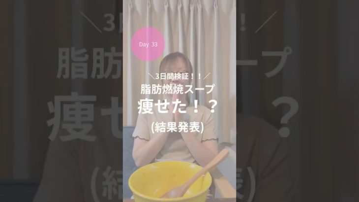 ダイエット33日目！脂肪燃焼スープで何kg痩せたのか結果発表〜！